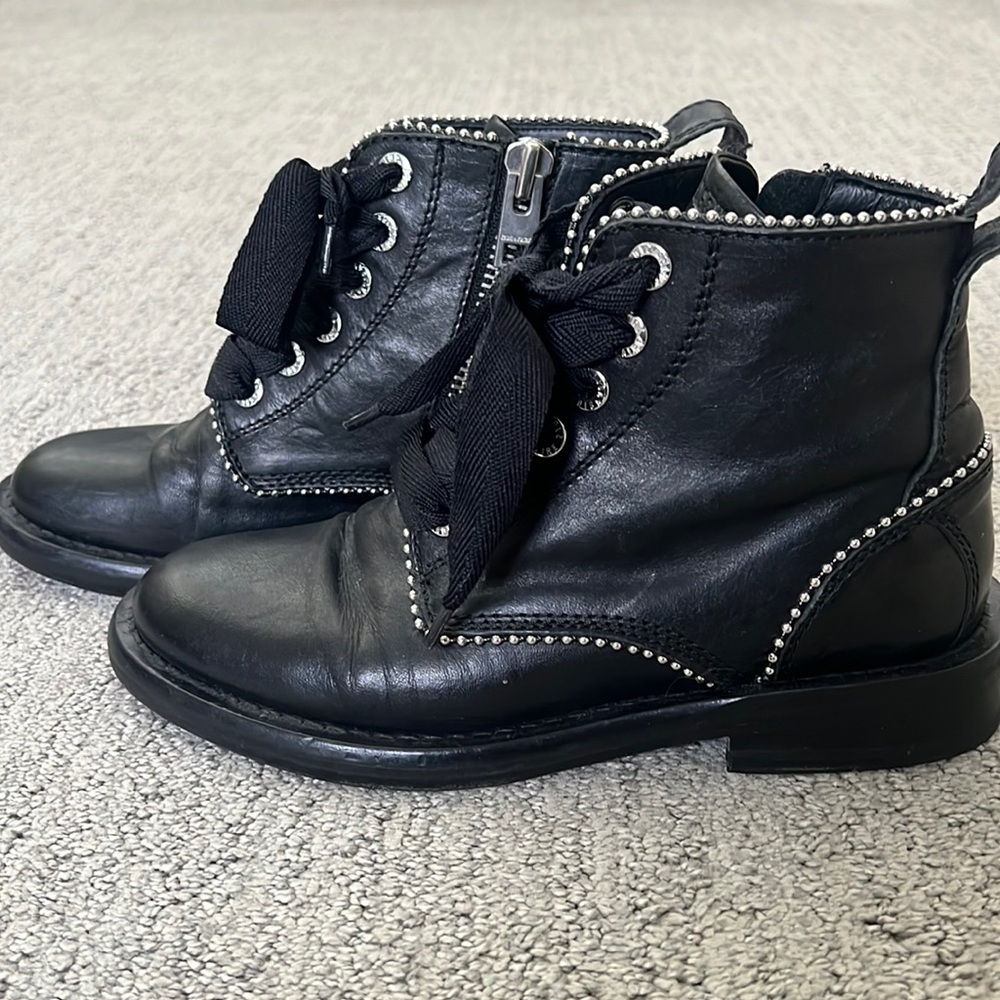 Black All Saints Leather Boots
